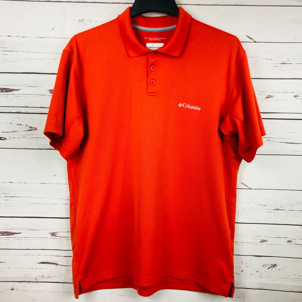 Mens Columbia Orange Polo Size L